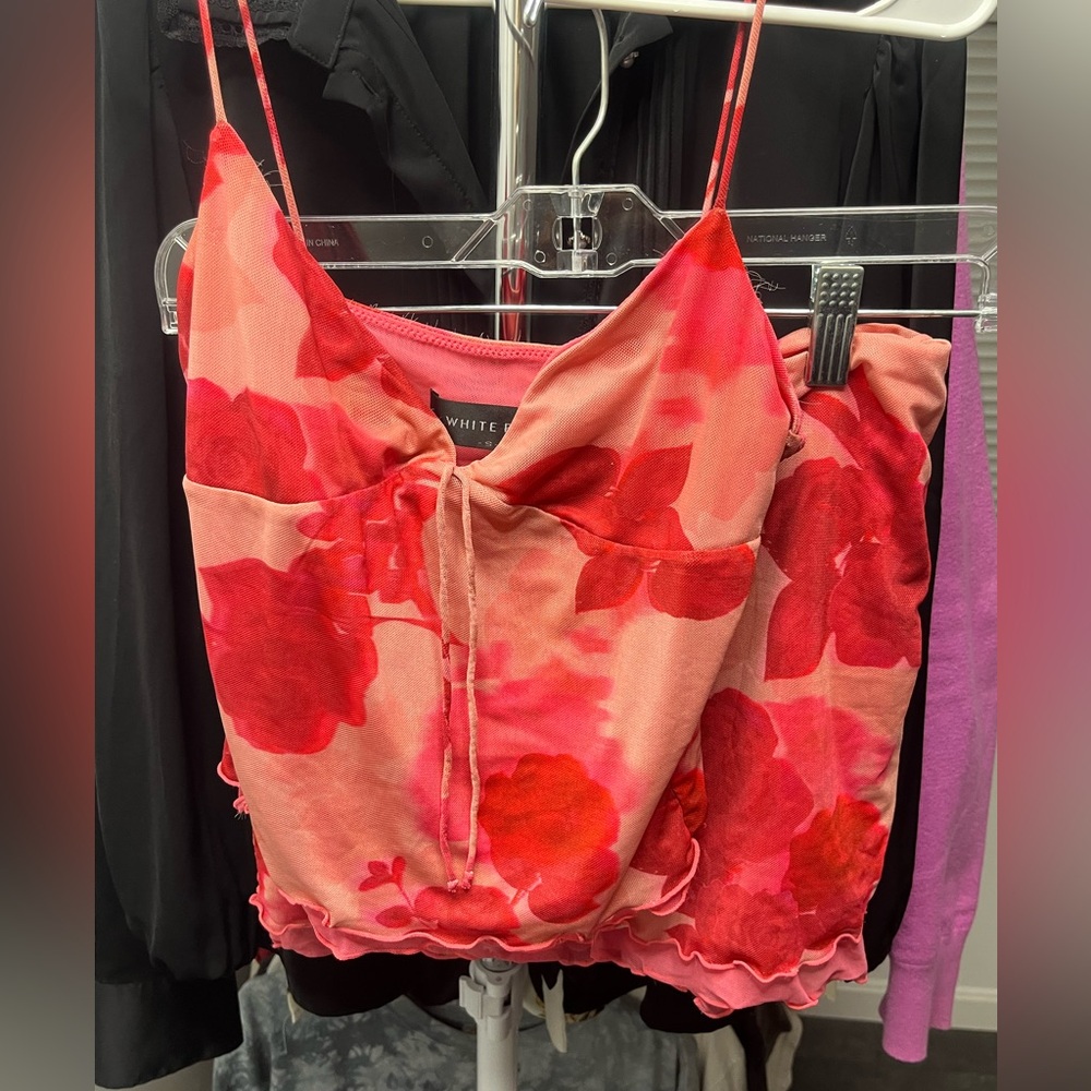 White Fox Boutique Pink and Red Floral Set